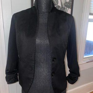 Express Woman’s Black Ruched Sleeve Blazer size 6